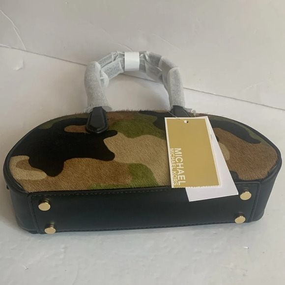 Michael Kors Camo LULU Satchel Handbag Small Handle New - Picture 9 of 13